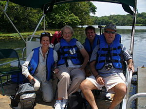 Birdwatching during Private a Birding by Boat Tour.  The Carter Family.